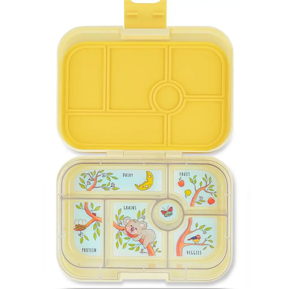 Yumbox Leakproof Bento Box - Original 6-sections  Sunburst yellow / Koala tray