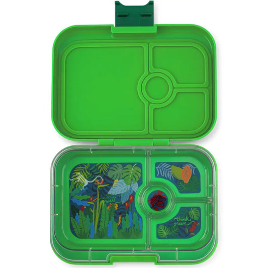 Yumbox Leakproof Sandwich friendly Bento box - Panino 4-sections Bamboo green / Jungle tray