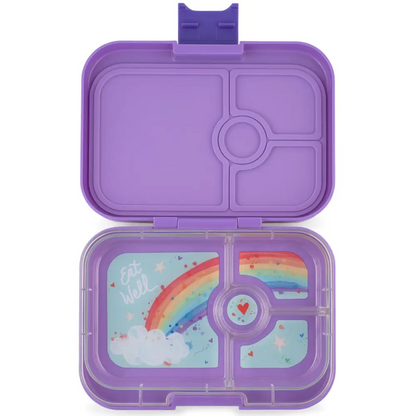 Yumbox Leakproof Sandwich friendly Bento box - Panino 4-sections Dreamy purple / Rainbow tray