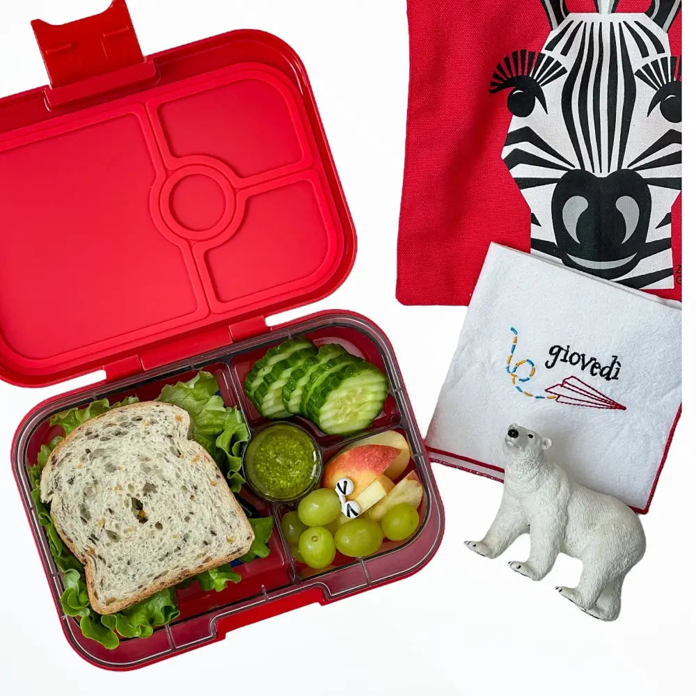 Fiambrera Yumbox Panino 4 secciones - Roar Red Polar Bear