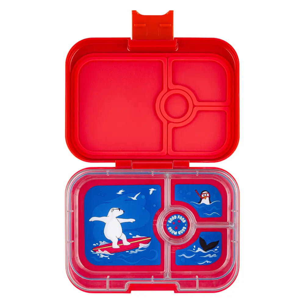 Fiambrera Yumbox Panino 4 secciones - Roar Red Polar Bear