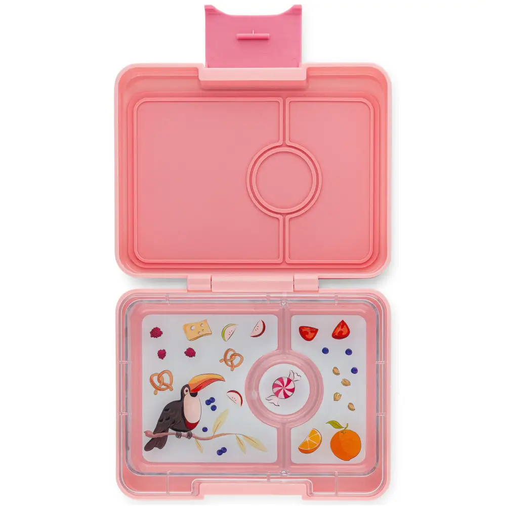 Yumbox Snack size Bento box 3-sections Coco Pink / Toucan