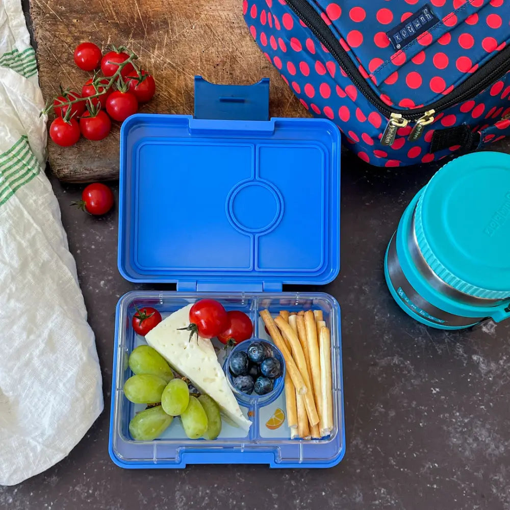 Fiambrera Yumbox Snack 3 secciones Decorada - True Blue