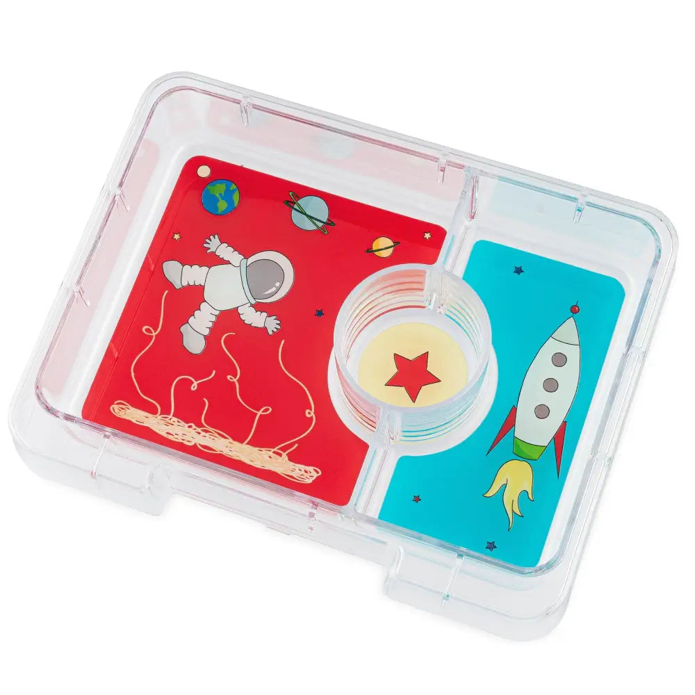 Fiambrera Yumbox Snack 3 secciones Decorada - True Blue