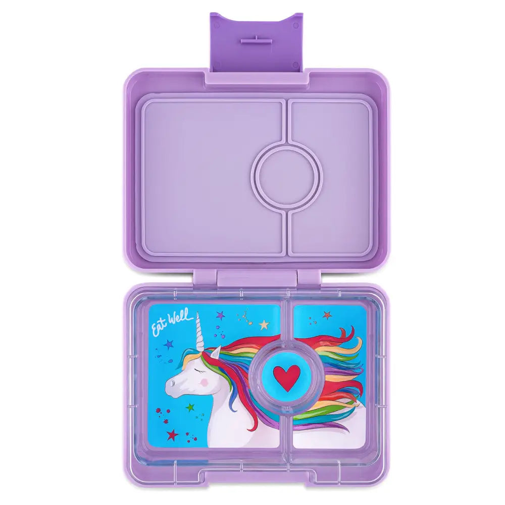 Fiambrera Yumbox Snack 3 secciones - Lavande Purple Unicorn