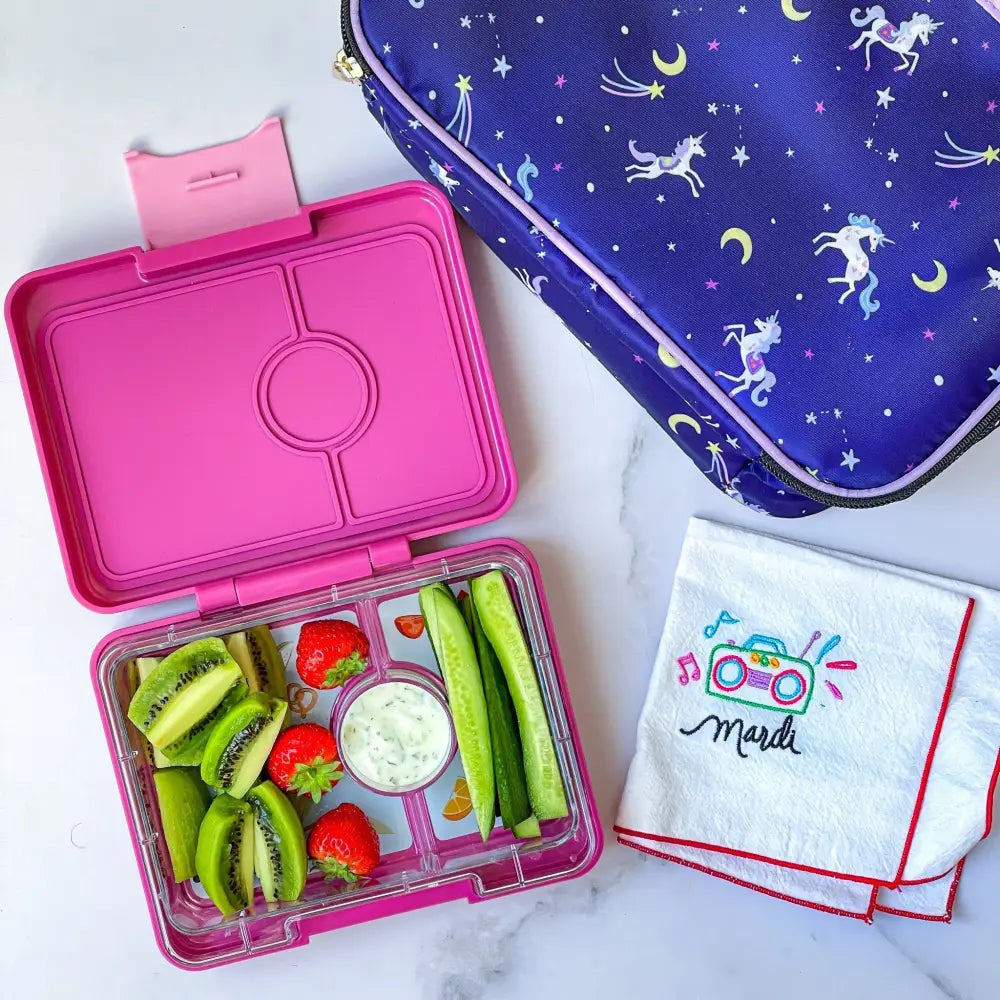 Fiambrera Yumbox Snack 3 secciones - Malibu purple Rainbow -