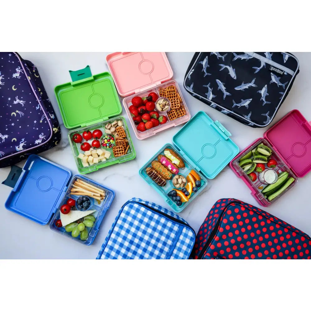 Yumbox Snack size Bento box 3-sections Misty Aqua / Toucan