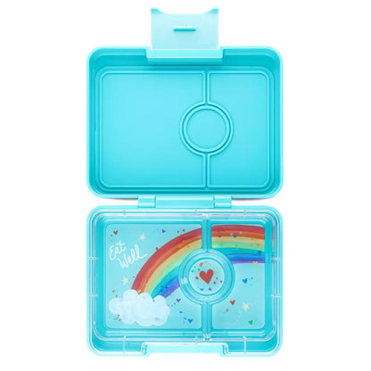 Fiambrera Yumbox Snack 3 secciones - Misty Aqua Rainbow -