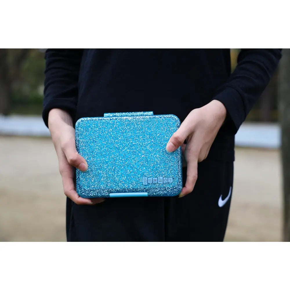 Fiambrera Yumbox Snack 3 secciones - Twinkle Aqua Glitter