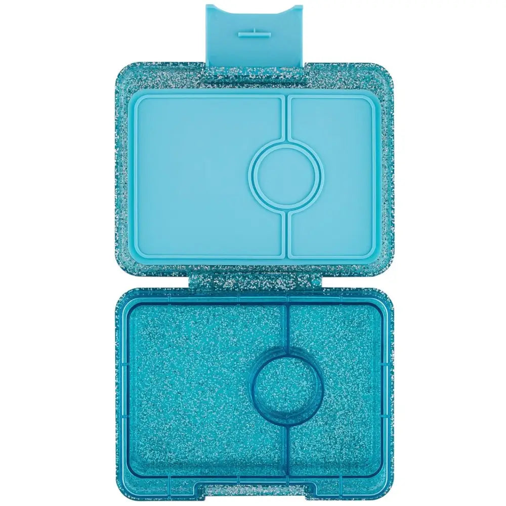Fiambrera Yumbox Snack 3 secciones - Twinkle Aqua Glitter