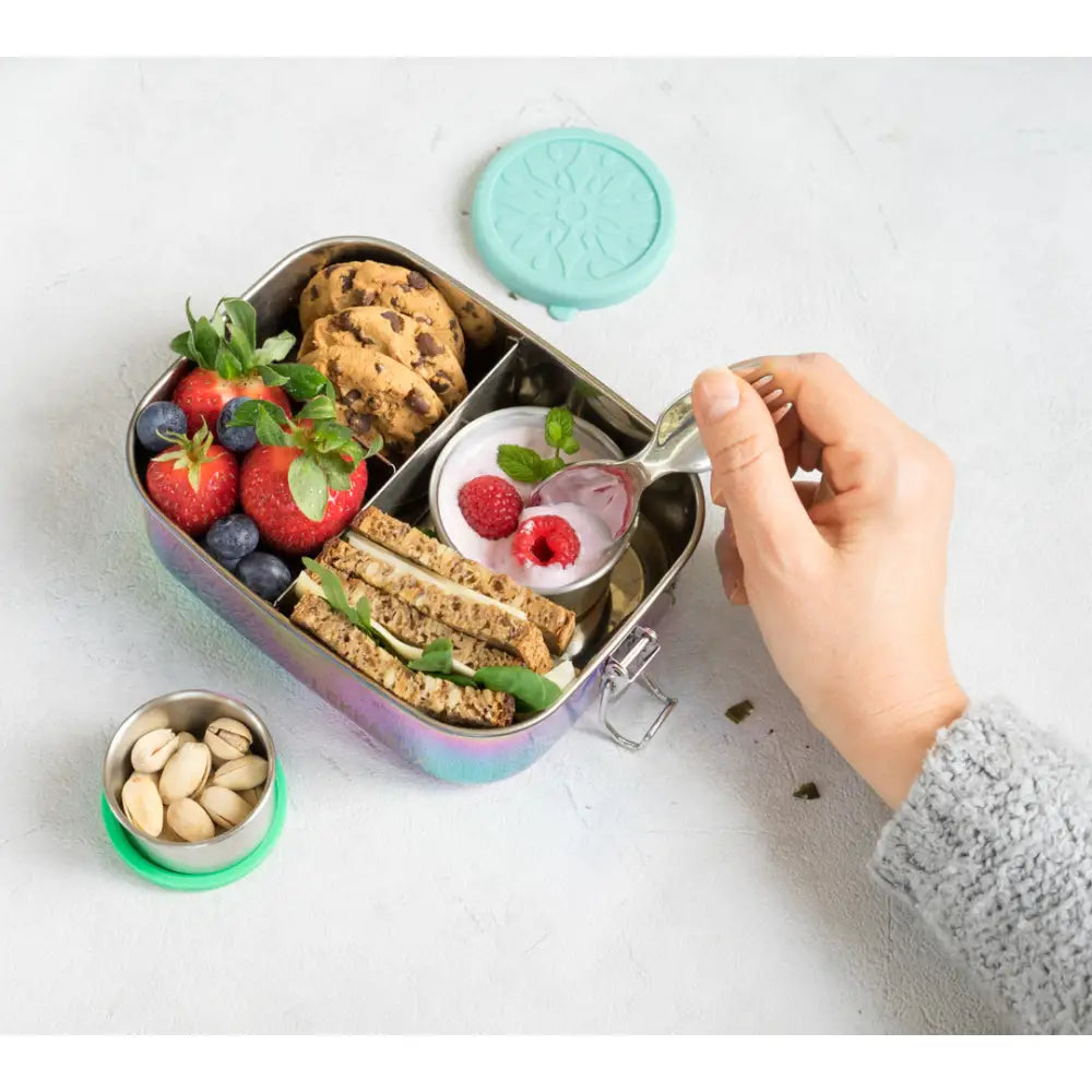 Mini contenedores de acero set de 2 Lekkabox - Menta