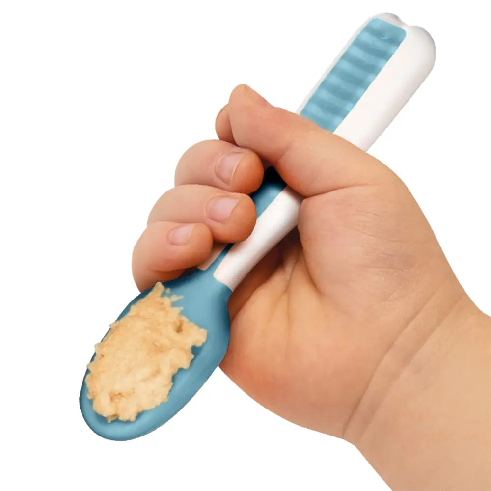 Cucharas o Precucharas de Bebe para Aprendizaje/Juego de 2 cucharas de  Silicona Especial para Purés. (Azul-Naranja) : .es: Bebé