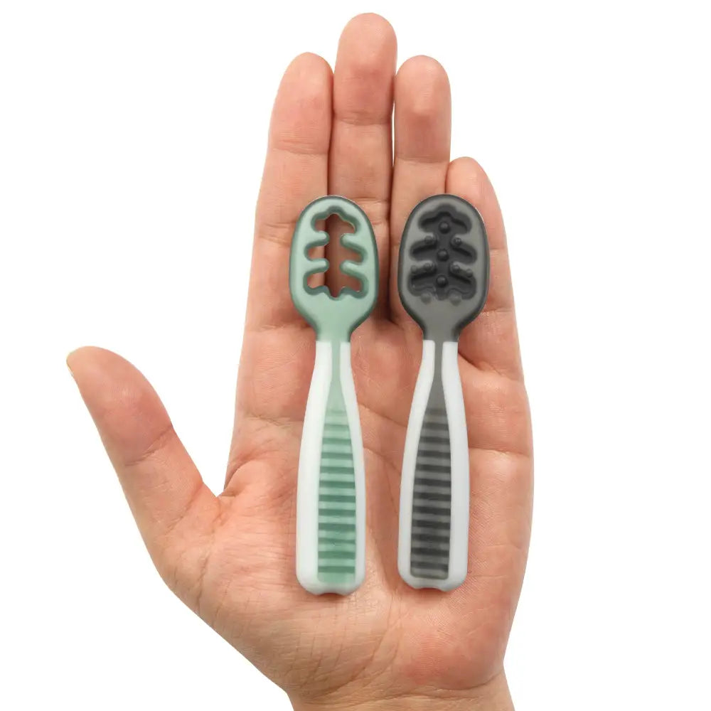 Pre-Cucharas NumNum Set de 2 - Gris & Verde - Verde - NumNum