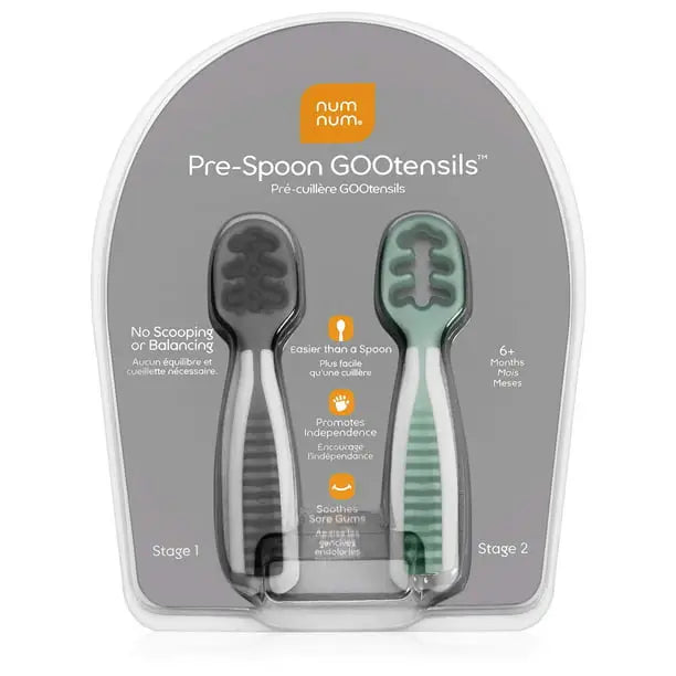 Pre-Cucharas NumNum Set de 2 - Gris & Verde - Verde - NumNum