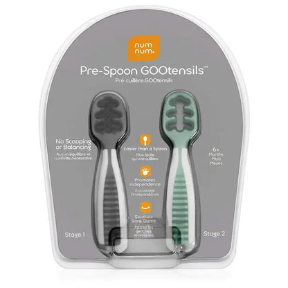 Pre-Cucharas NumNum Set de 2 - Gris & Verde - Verde - NumNum