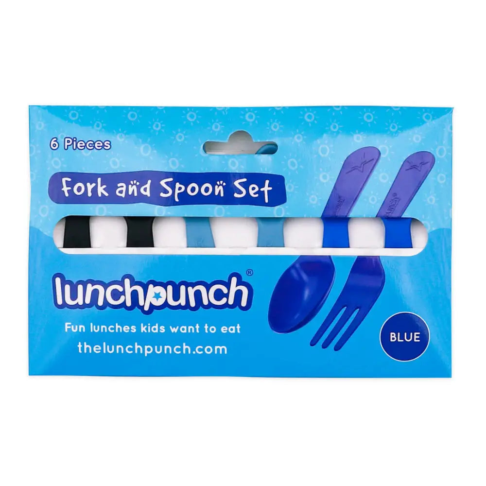 Set de Cuchara y Tenedor Lunch Punch - Azul - Azul -